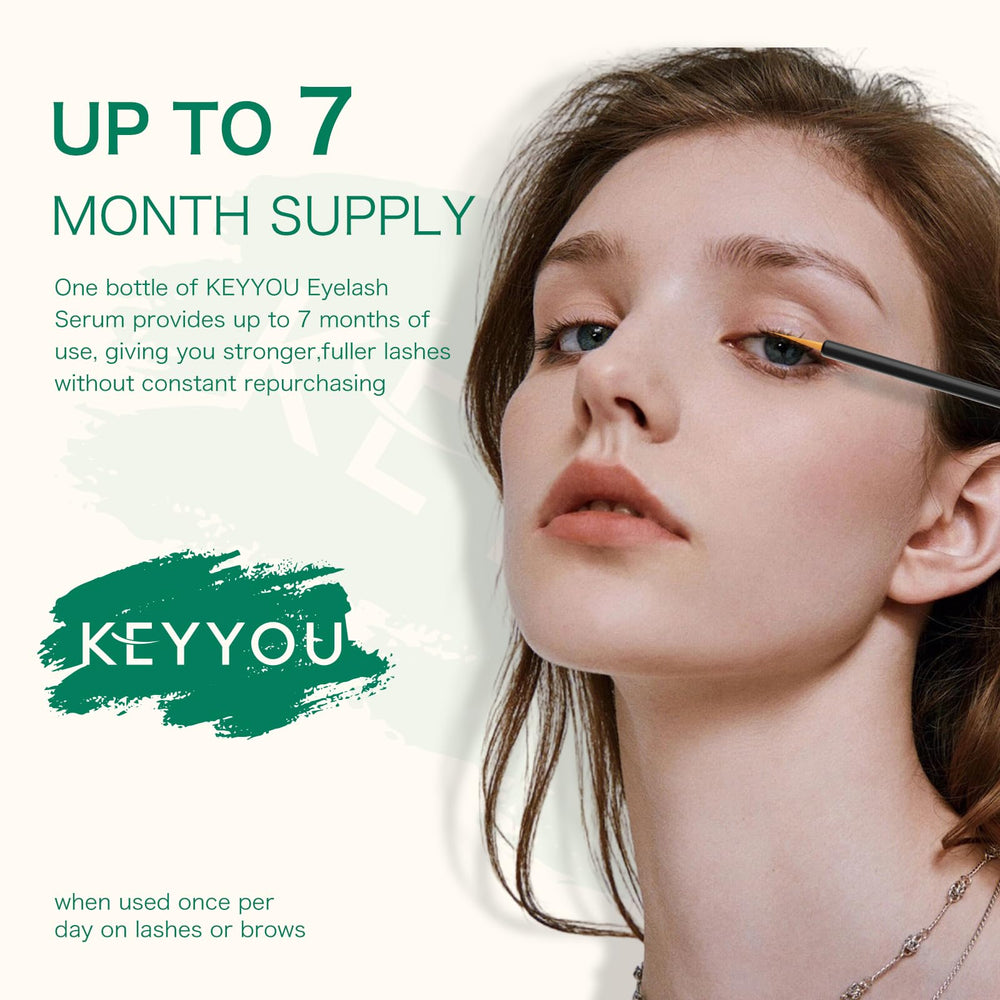 KEYYOU LASH brow serum applicator applied to clean skin for brow care.