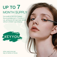KEYYOU LASH brow serum applicator applied to clean skin for brow care.