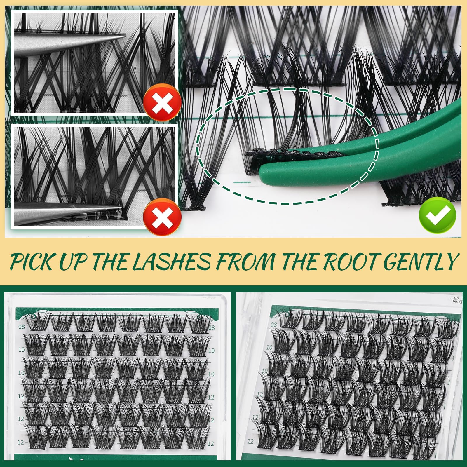 KEYYOU lash clusters 96 clusters per tray offer value