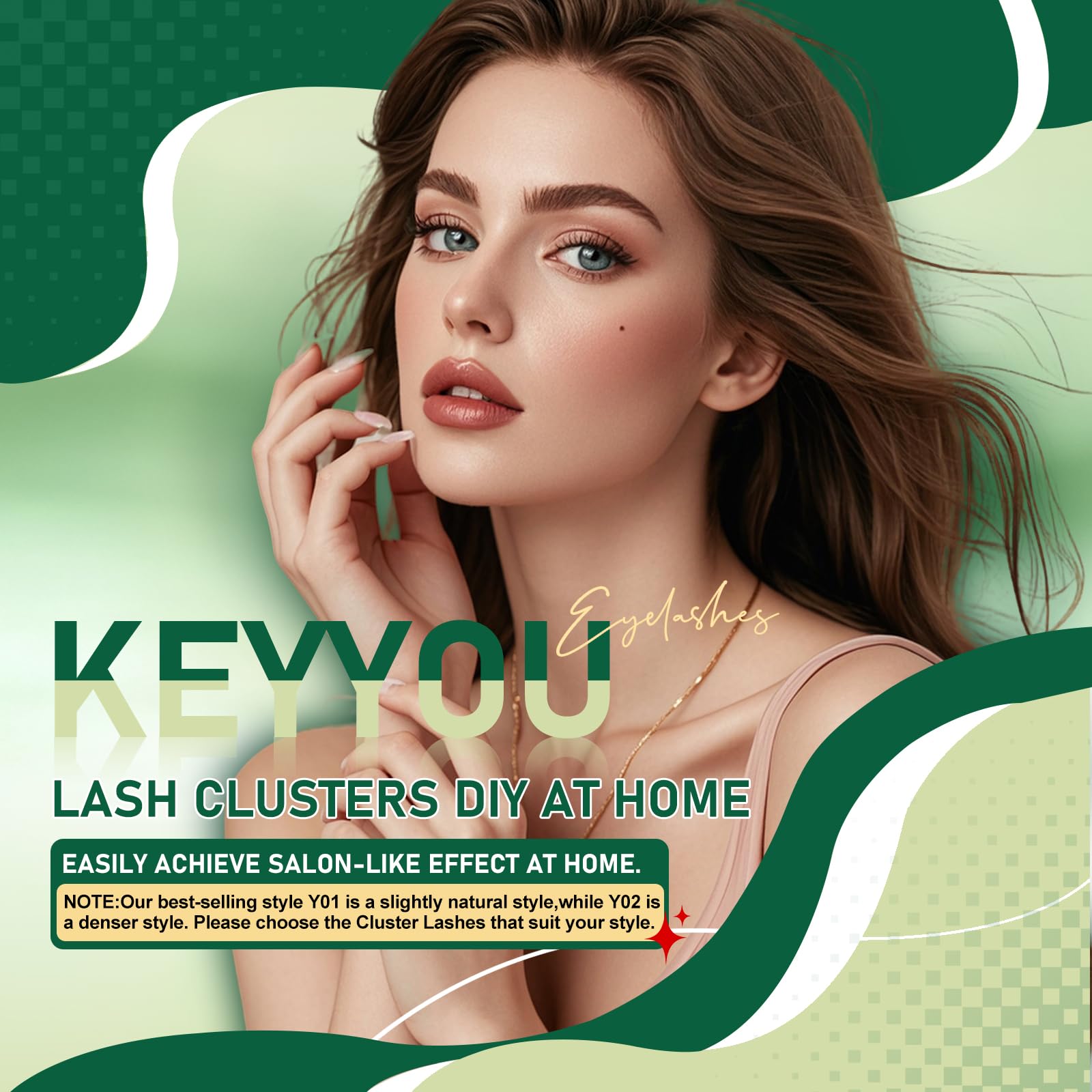 KEYYOU lash clusters perfect curl blends with natural lashes