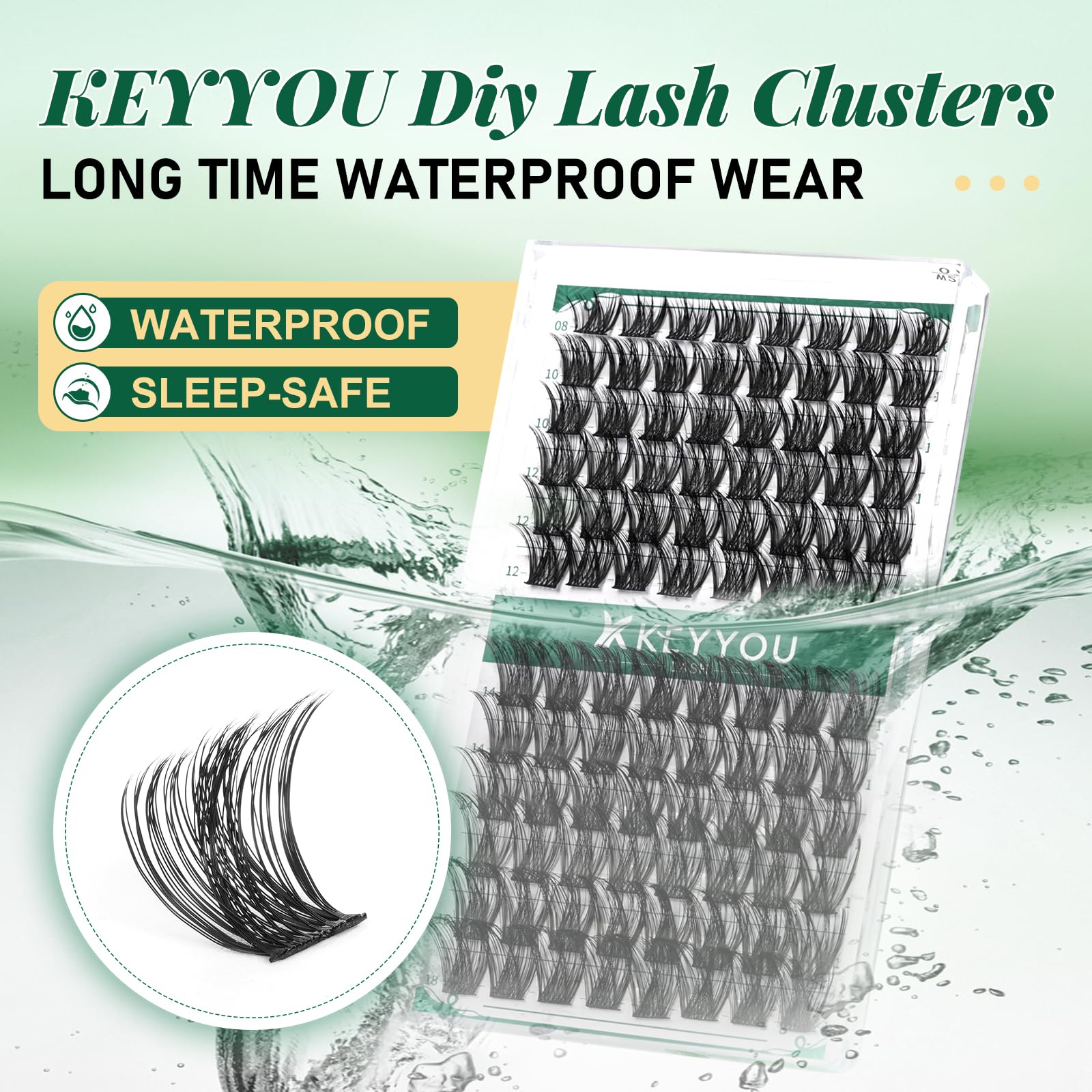 KEYYOU lash clusters soft stem enhances comfort during wear