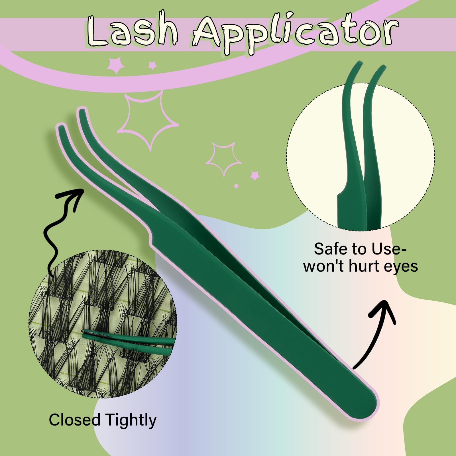 KEYYOU LASH Easy application guide helps beginners position clusters neatly