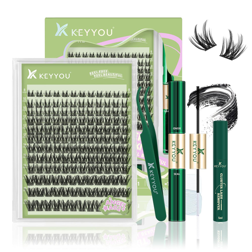 KEYYOU LASH Extension Kit Angel Clusters 144pcs for DIY lash styling