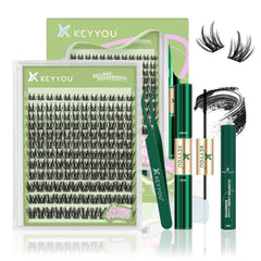 KEYYOU LASH Extension Kit Angel Clusters 144pcs for DIY lash styling