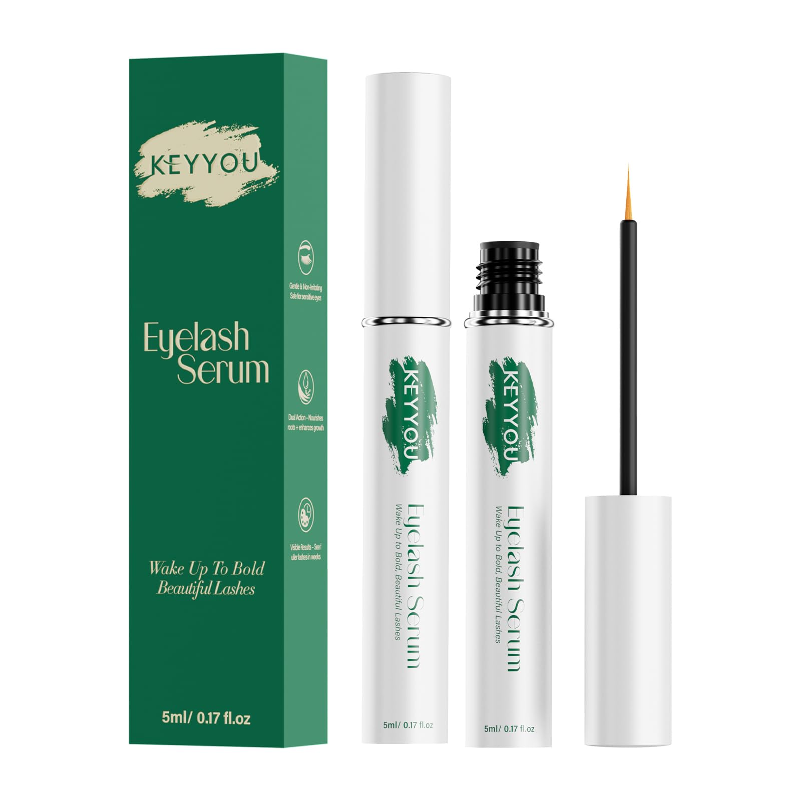 KEYYOU LASH eyelash serum bottle with precision applicator for daily lash care.