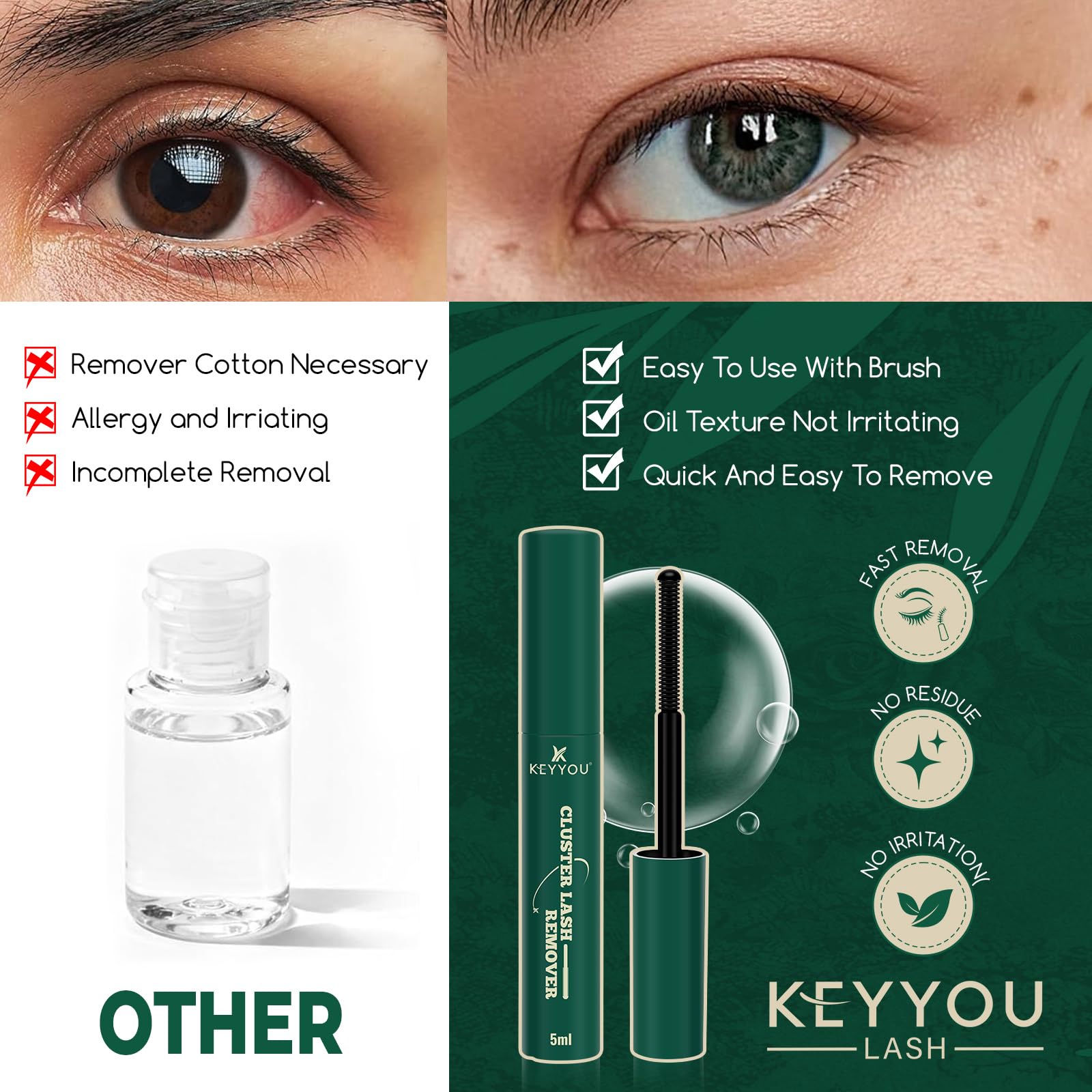KEYYOU LASH spiral brush precision in action on lashes.