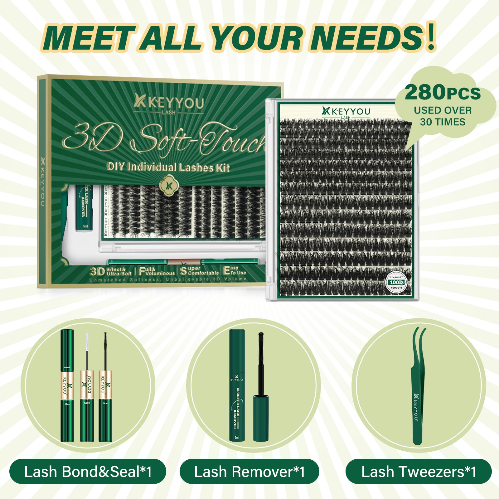 KEYYOU LASH long-lasting 72h wear with proper application.