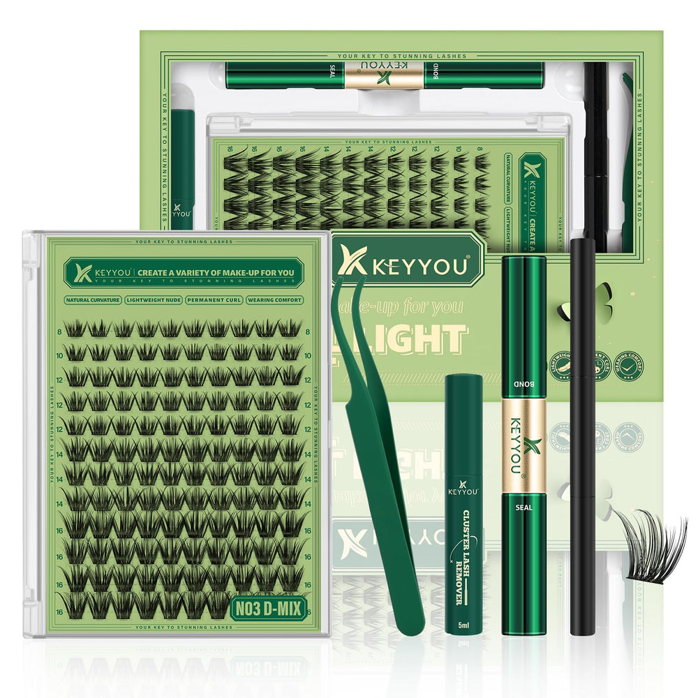 KEYYOU Natural Lash Clusters Kit 144pcs for easy at-home lash styling
