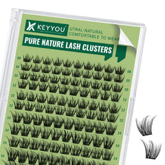 KEYYOU Natural Lash Clusters close-up shows soft material for comfortable wear