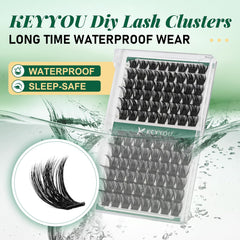 KEYYOU Y02 D Curl 18mm lashes blend with natural lashes