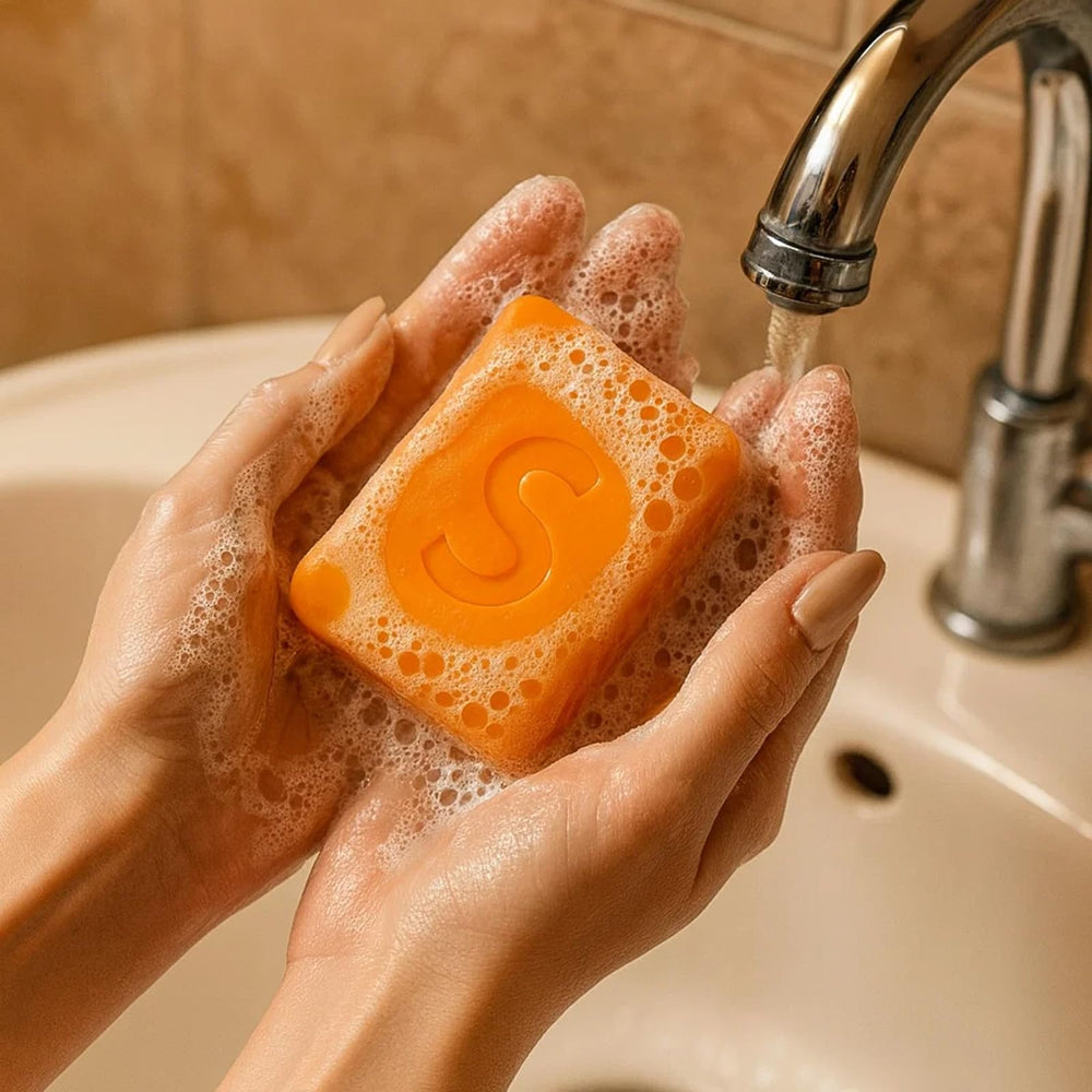 KguiQhsm Persimmon Soap travel-size net supports on-the-go cleansing