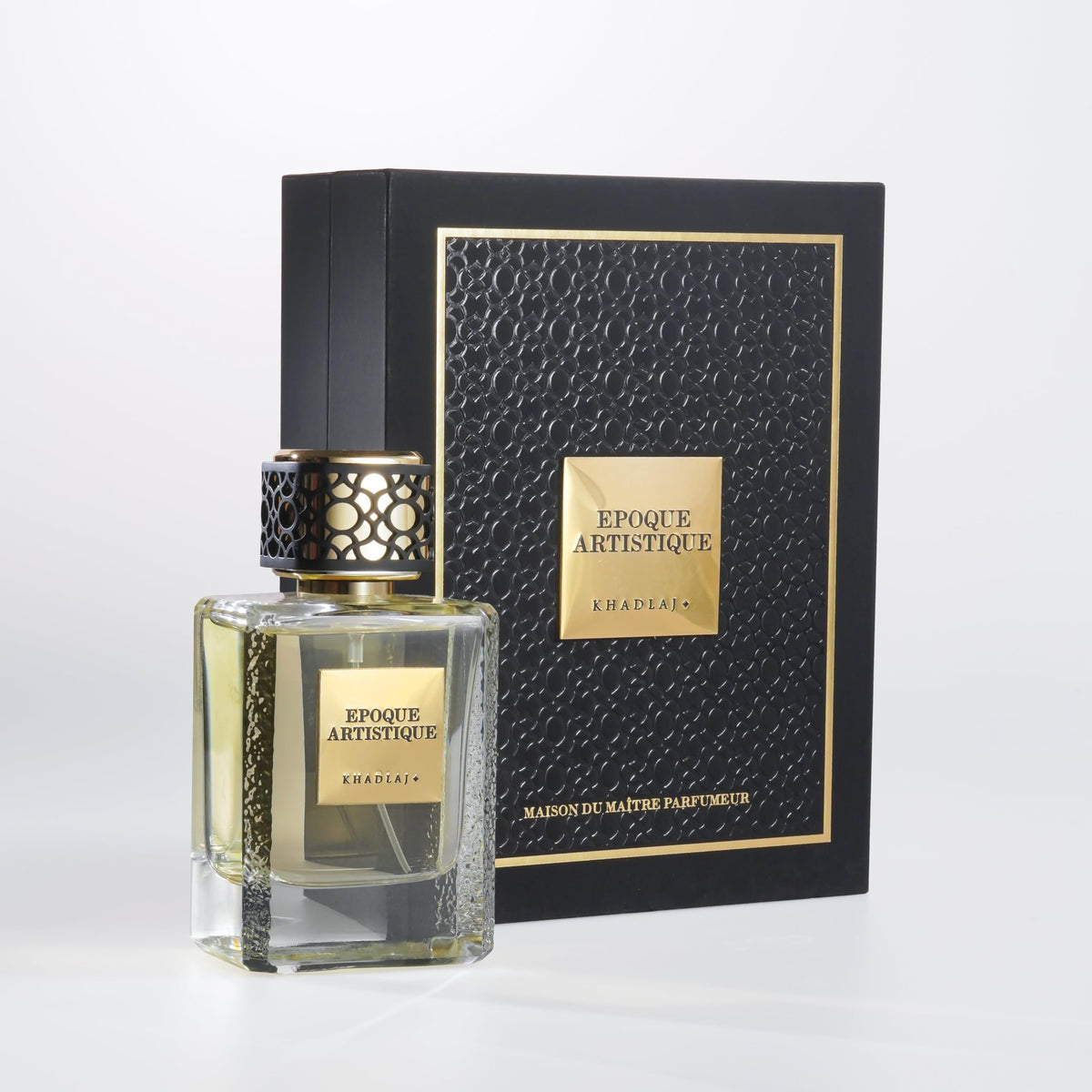 KHADLAJ PERFUMES Maison Epoque Artistique bottle on display, unisex fragrance.