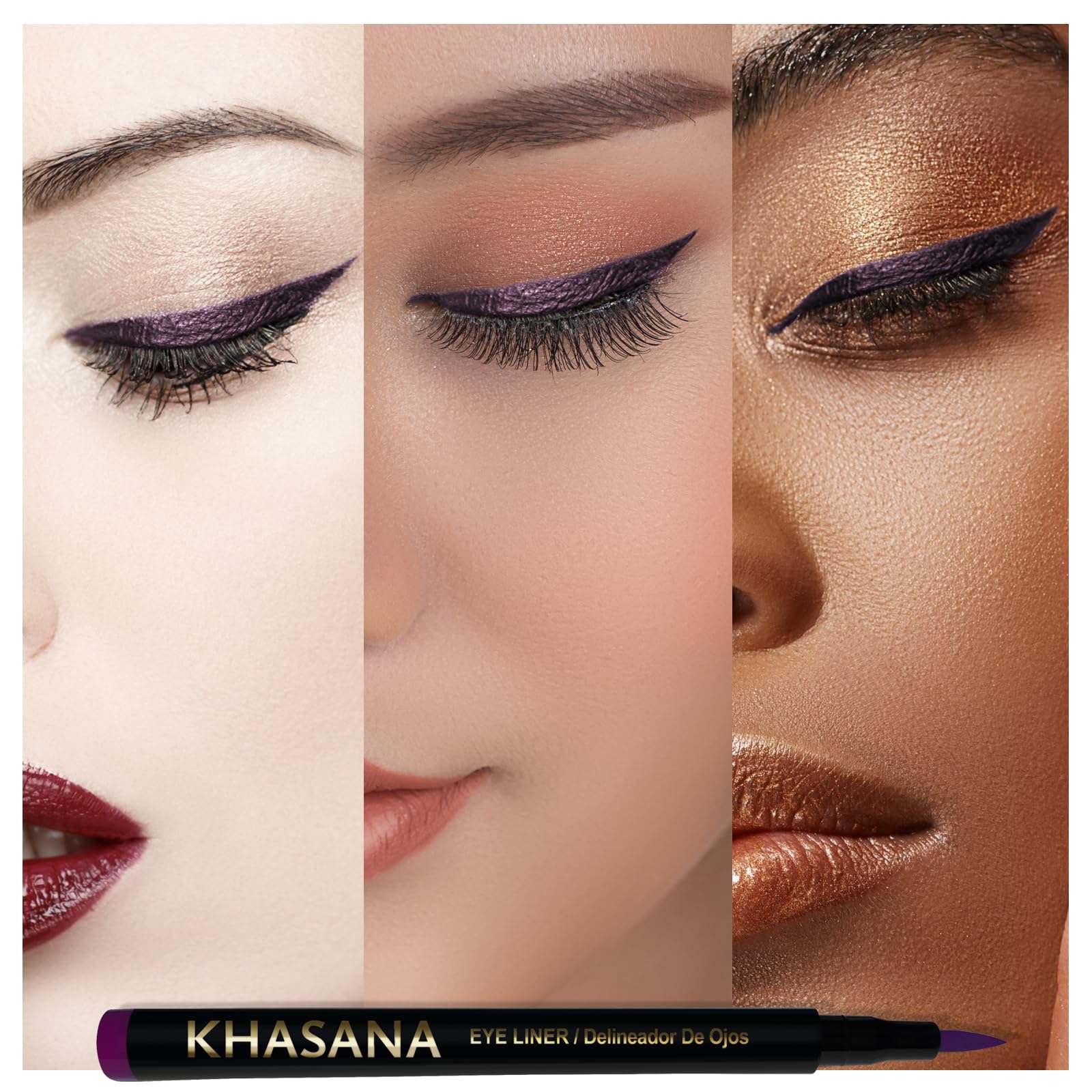 Khasana Liquid Eyeliner soft precise tip for clean lines.