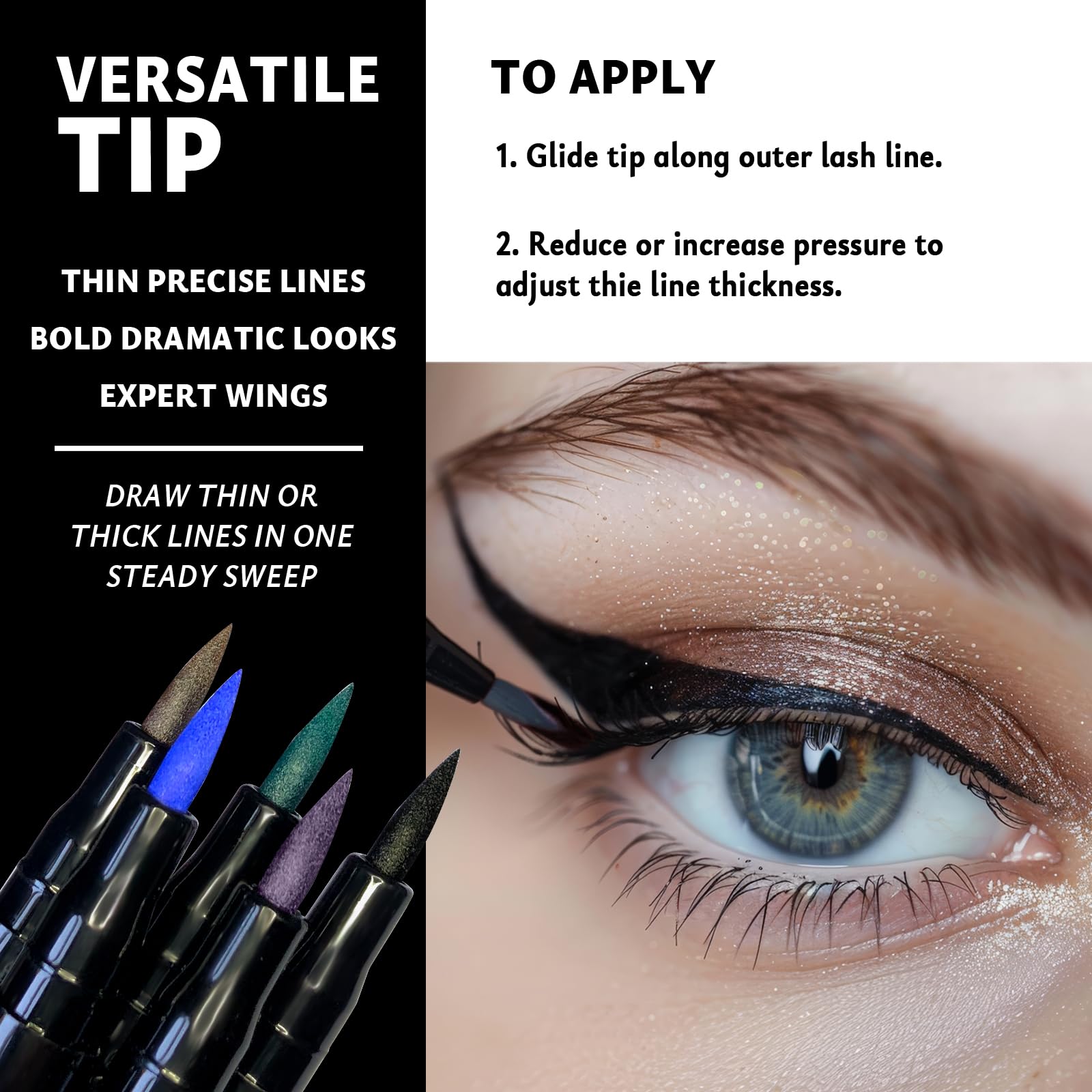 Khasana Liquid Eyeliner ultra-fine brush for precise control.