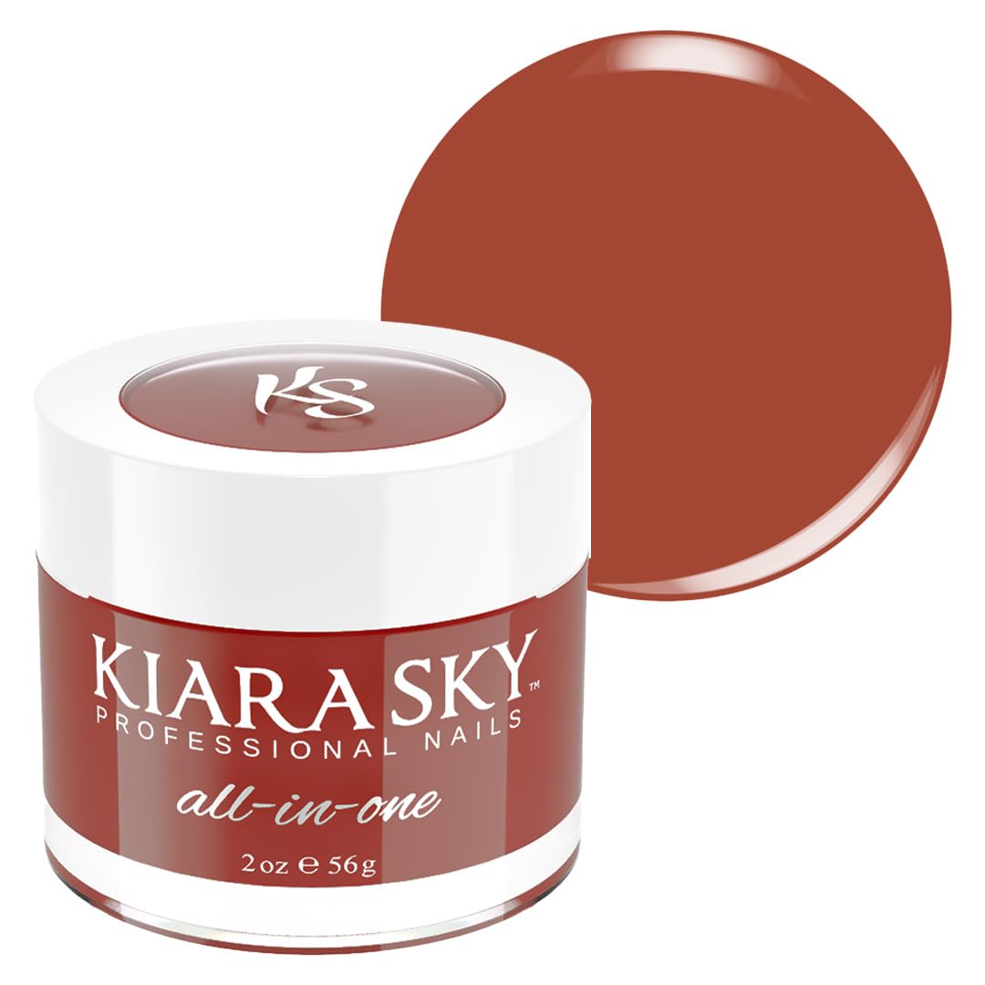 Kiara Sky All-In-One Powder Cinnimental label swatch for versatile nail applications.