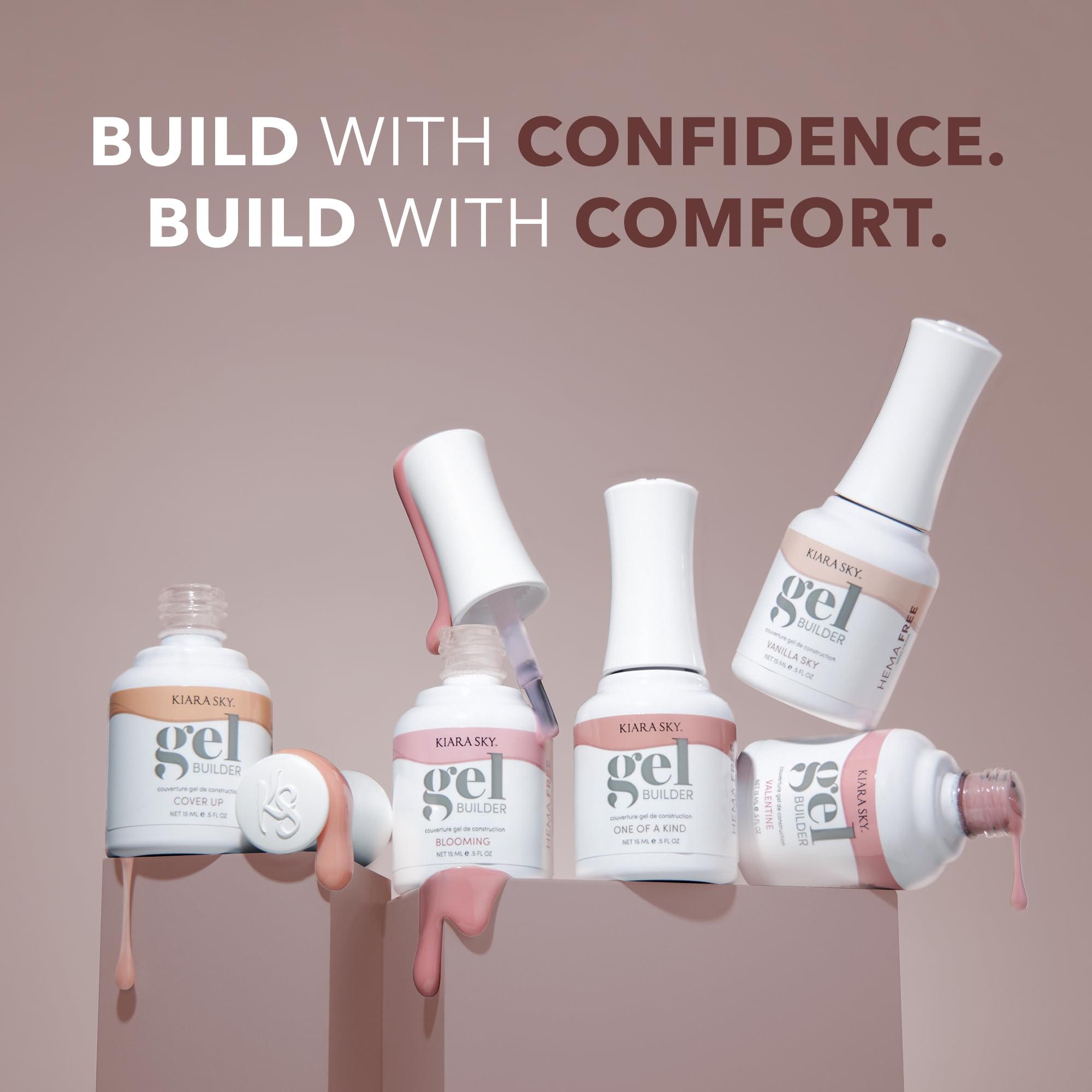 Kiara Sky Amore Builder Gel overlay nails showcases a sculpted, long-lasting finish.