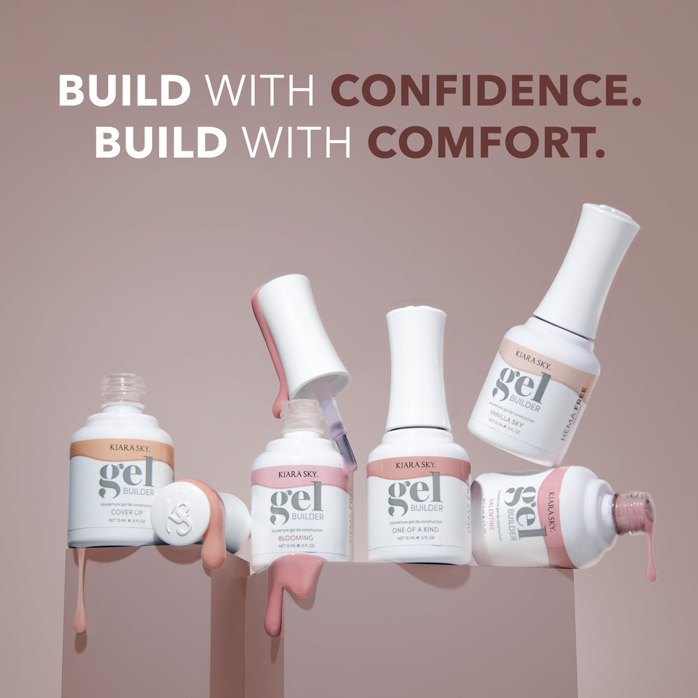 Kiara Sky Amore Builder Gel overlay nails showcases a sculpted, long-lasting finish.