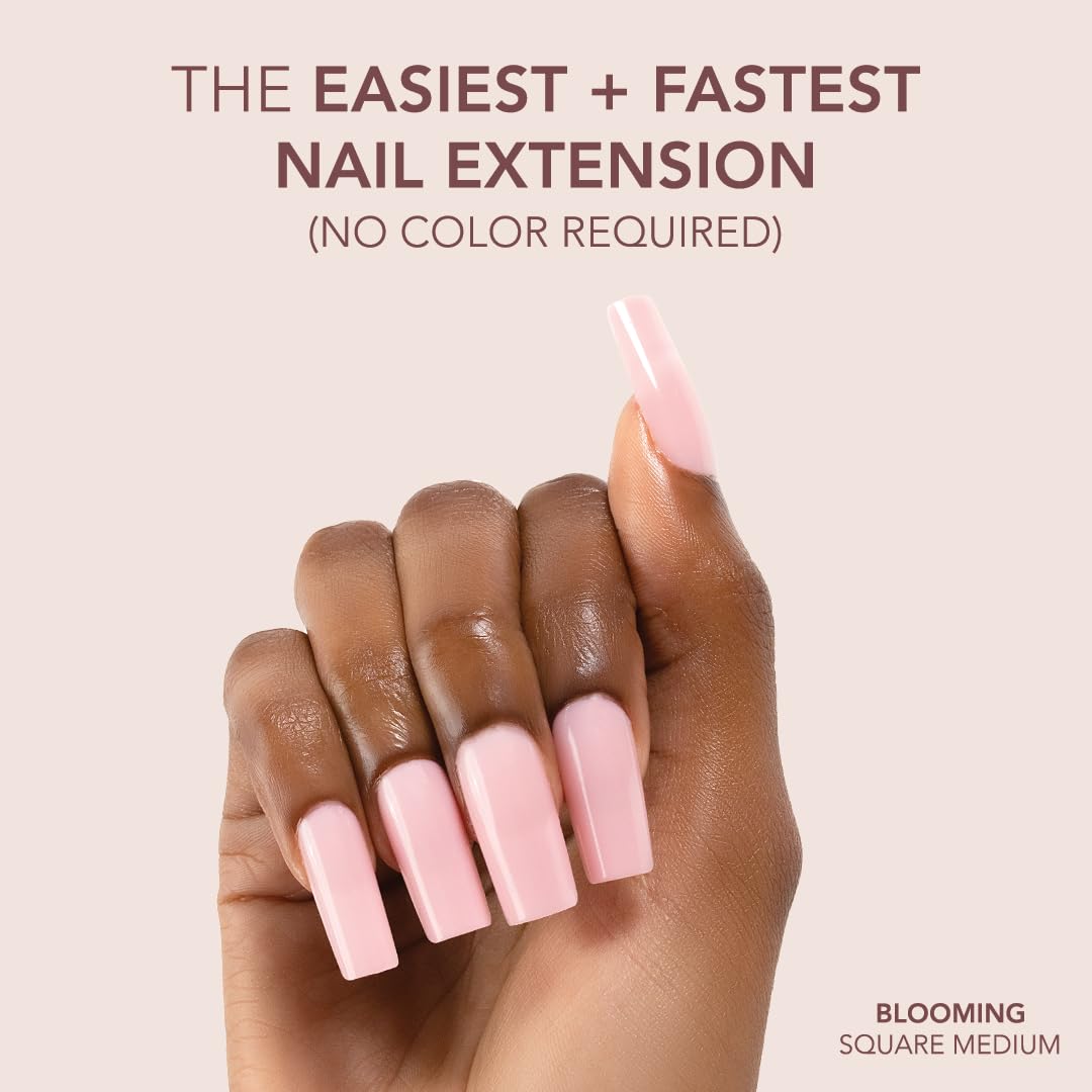 Kiara Sky Blooming square medium cover gelly tips for salon-grade pink coverage