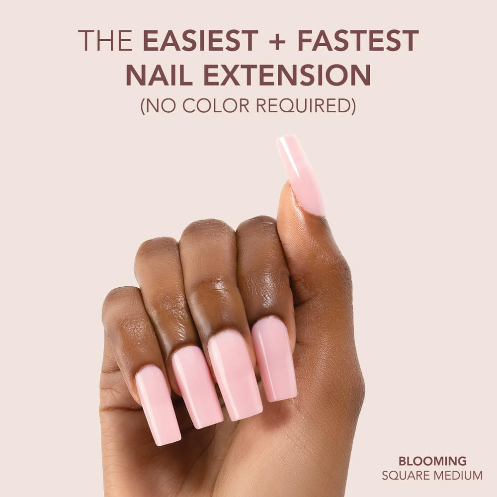 Kiara Sky Blooming square medium cover gelly tips for salon-grade pink coverage