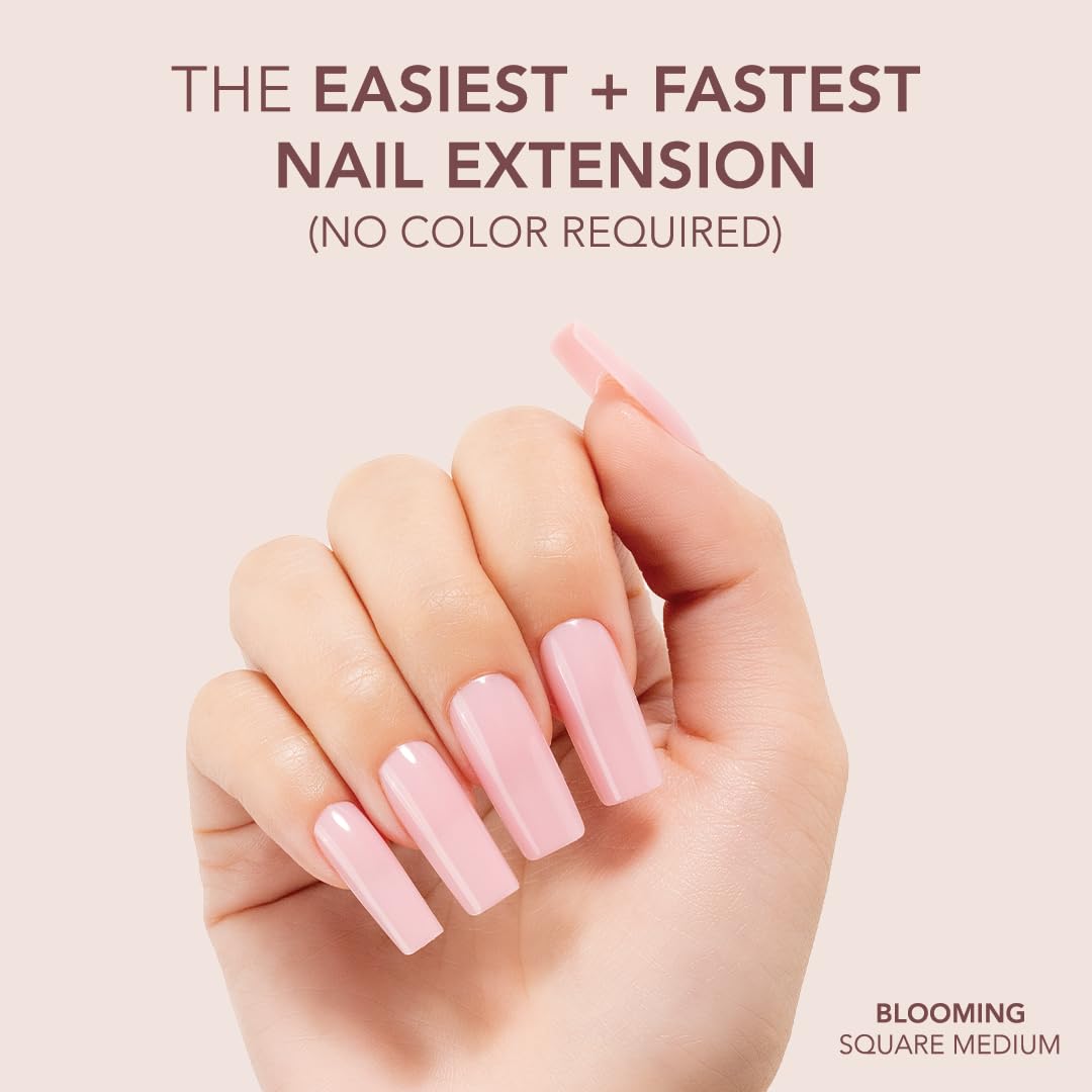 Blooming pink shade with six shapes adapts to different nail beds