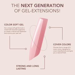 Pre-shaped soft gel extensions for easy soak-off application