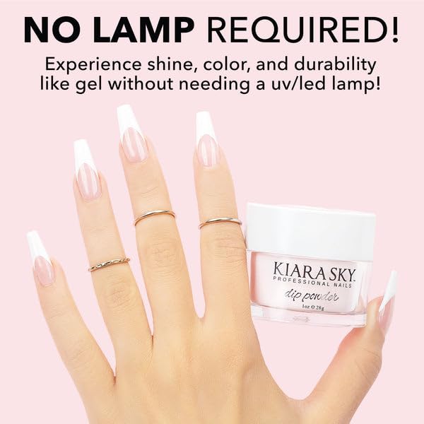 Kiara Sky nails after application with a polished, natural finish.