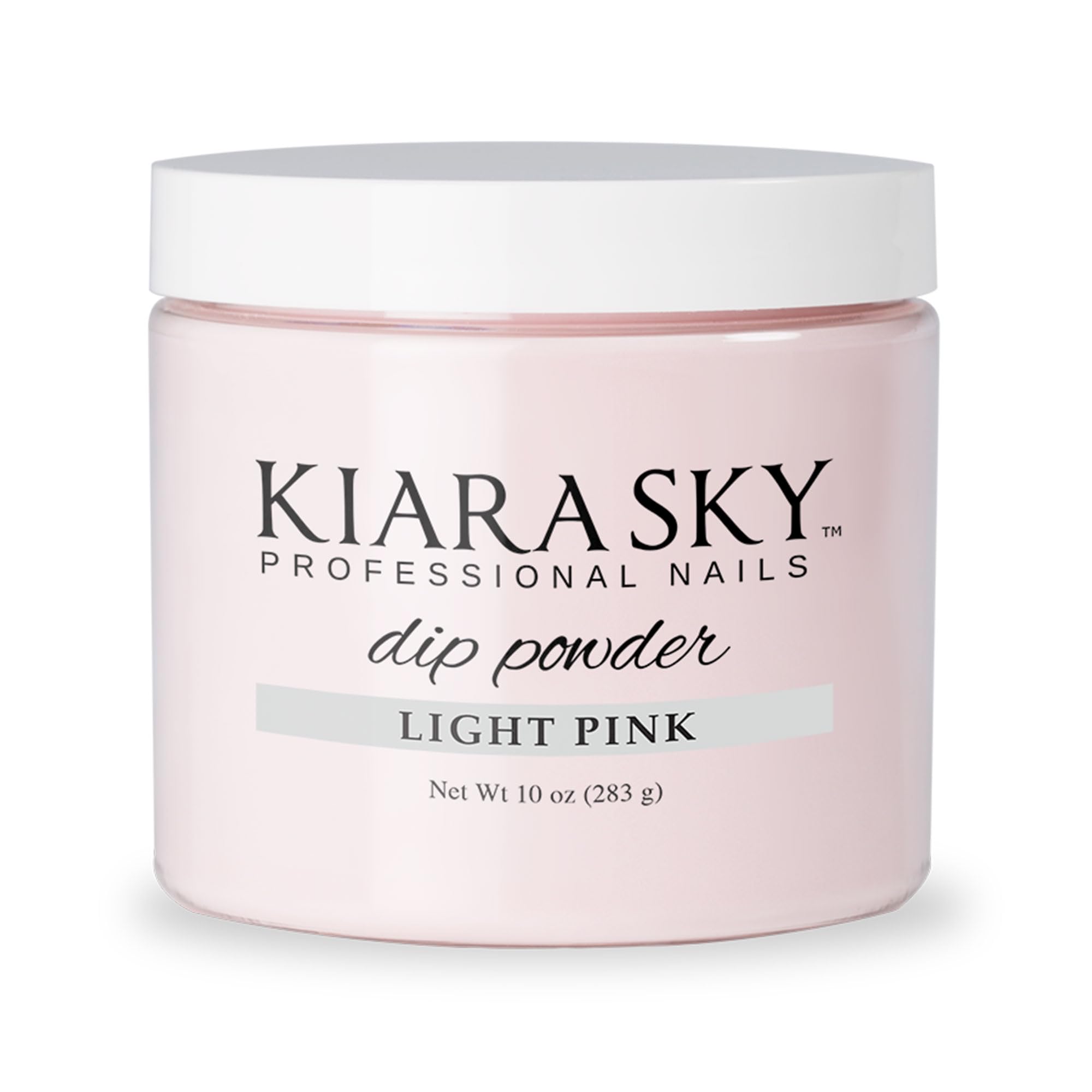 Kiara Sky dip powder 10oz refill close up for replenishing light pink shade