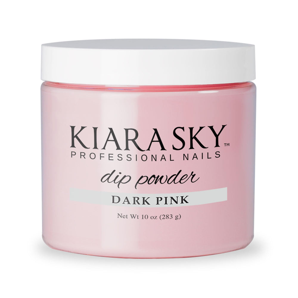 Kiara Sky dip powder 10oz refill in dark pink for long-lasting nails.
