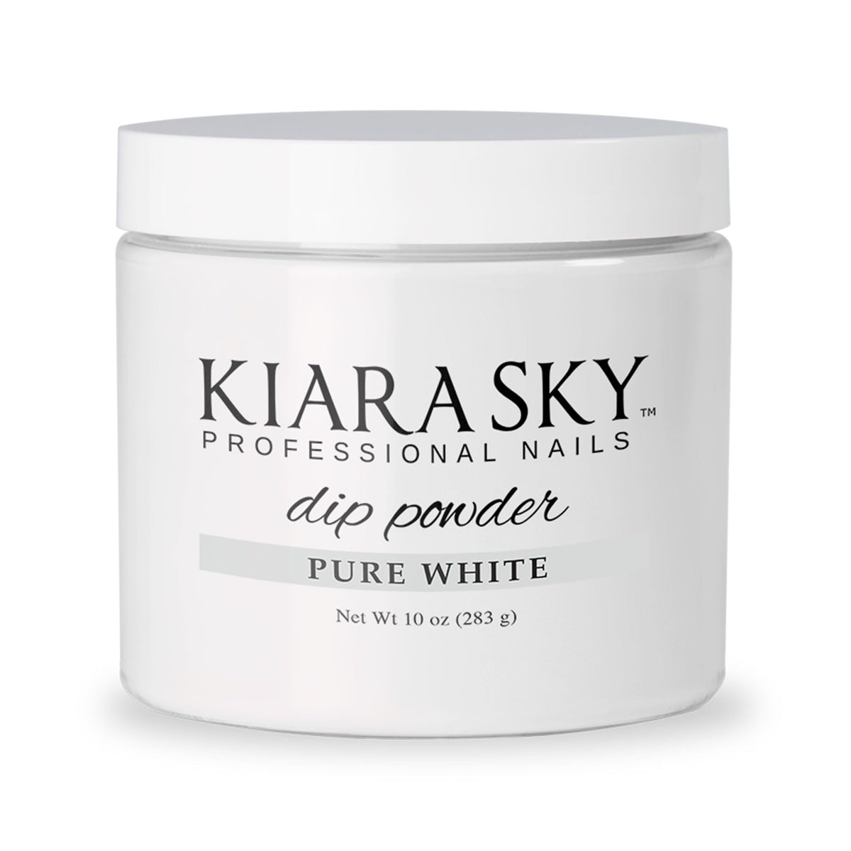 Kiara Sky dip powder Essentials Pure White refill for base color applications.