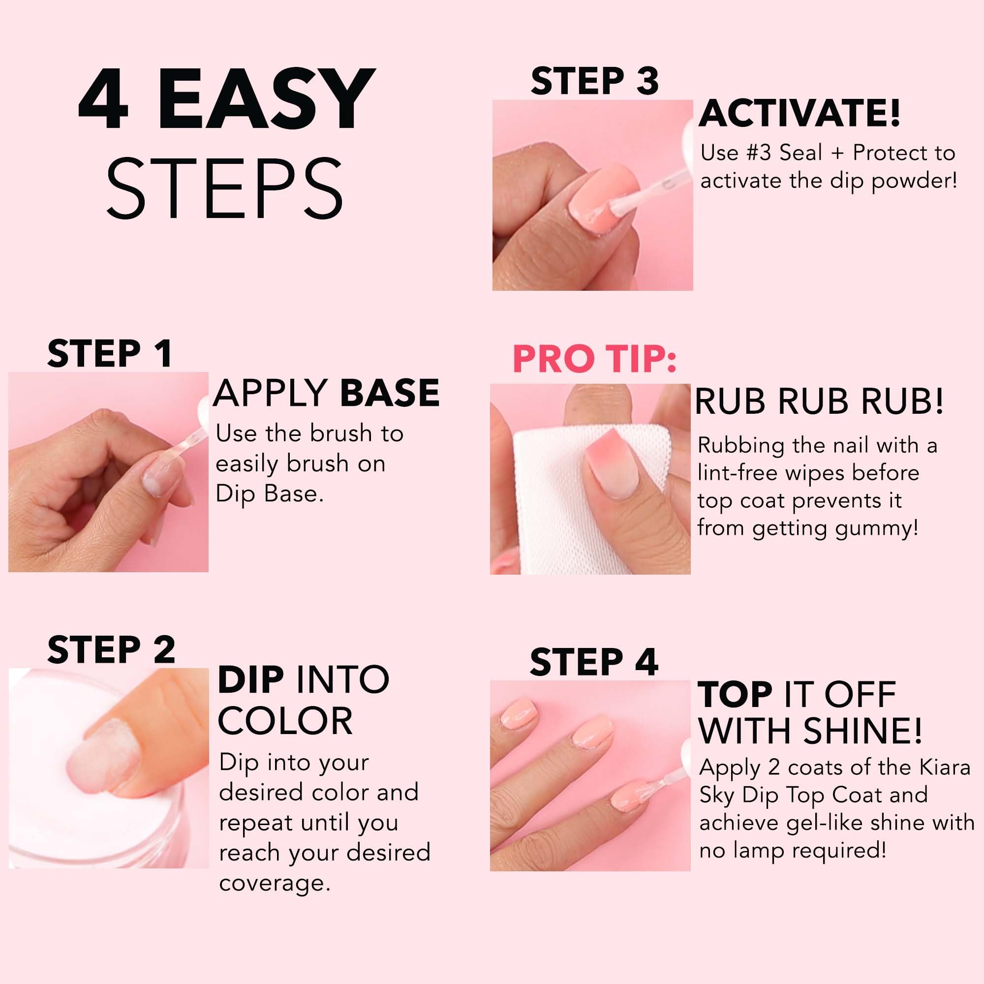 Kiara Sky milky white formula with vitamins and calcium for stronger natural nails.