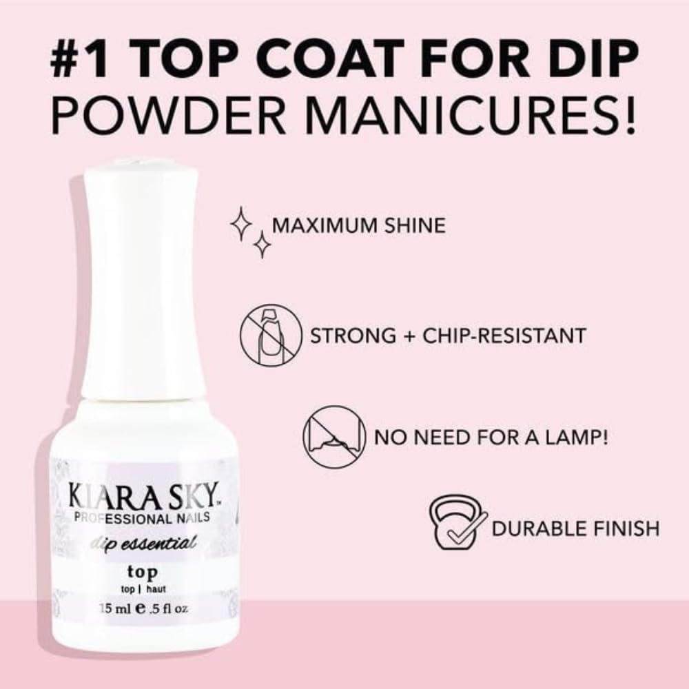 Kiara Sky Dip Top Coat being applied on nails for a smooth finish