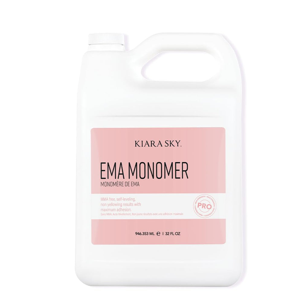 Kiara Sky EMA Monomer self-leveling bottle with smooth flow for flawless acrylics