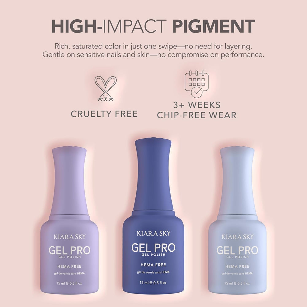 Kiara Sky Gel Pro HEMA-FREE deep shades add sultry depth to any set.