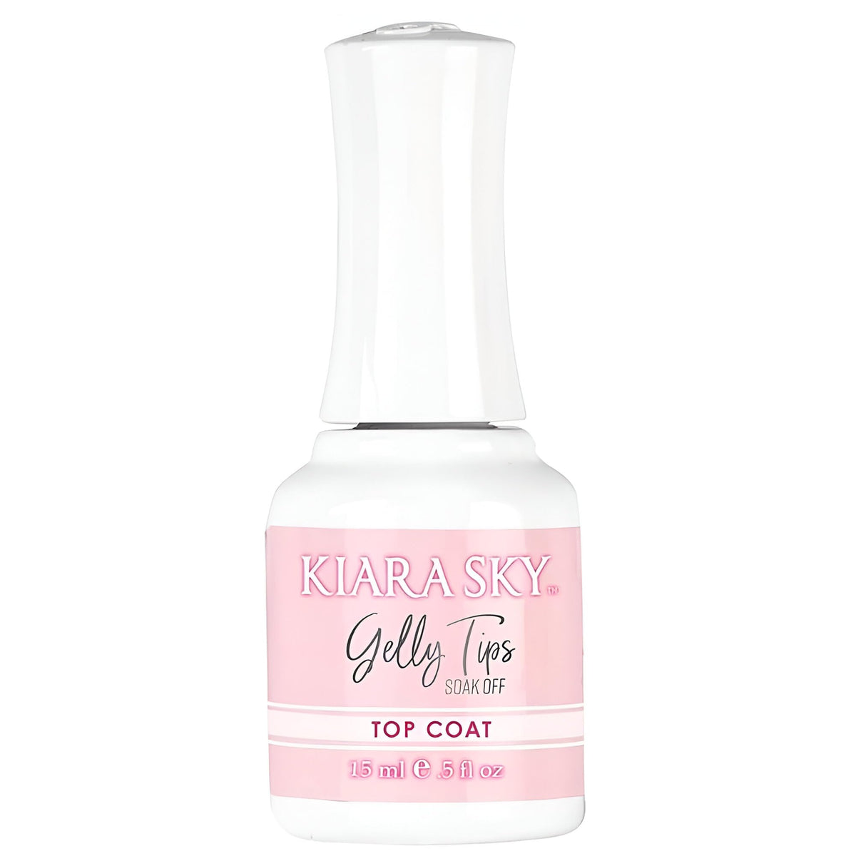 Kiara Sky Gelly Tip Top Coat bottle with a glossy, non-wipe finish.