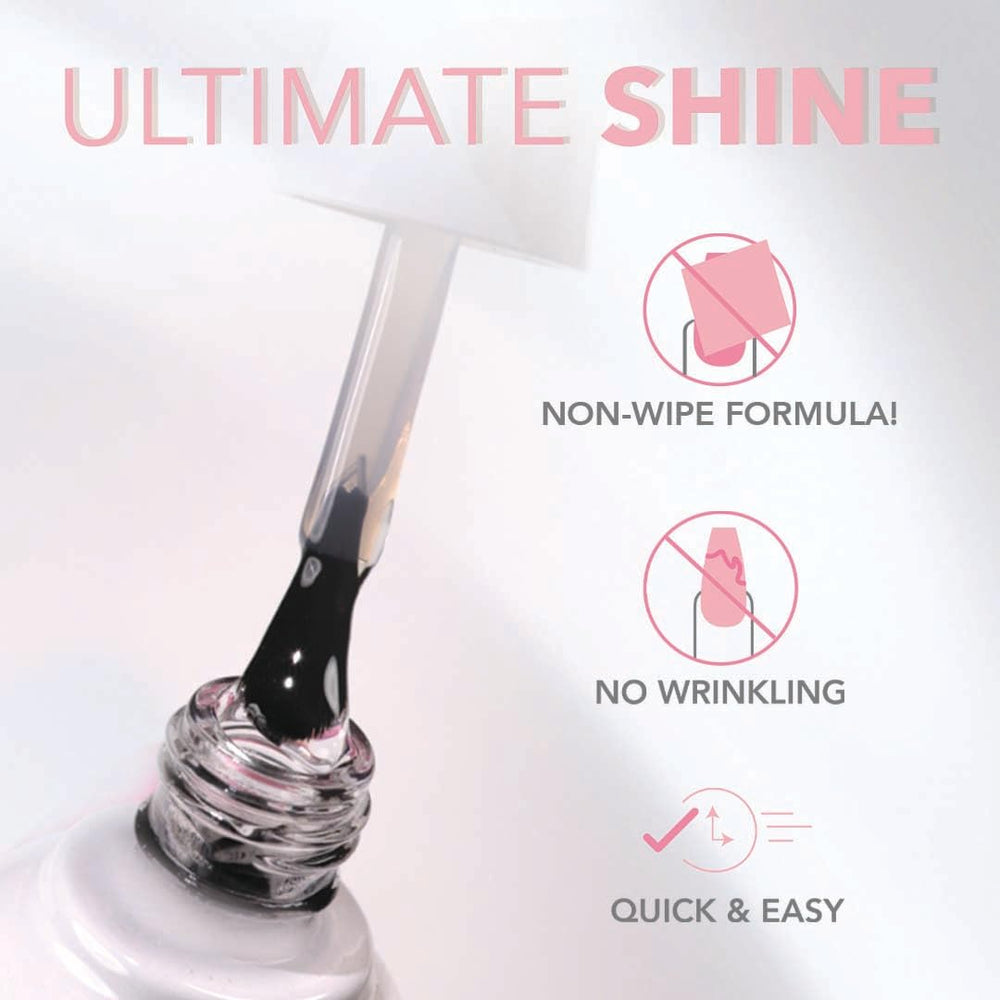 Glimmering gel finish enhances Gelly Tips with lasting shine.