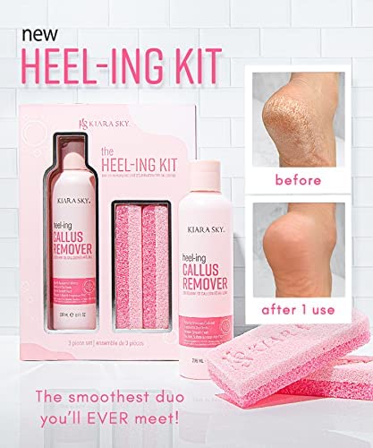 Kiara Sky Heeling Callus Remover Set cream closeup highlights certified organic aloe vera benefits