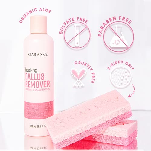 Kiara Sky Heeling Callus Remover Set packaging box showcases salon-grade home pedicure kit