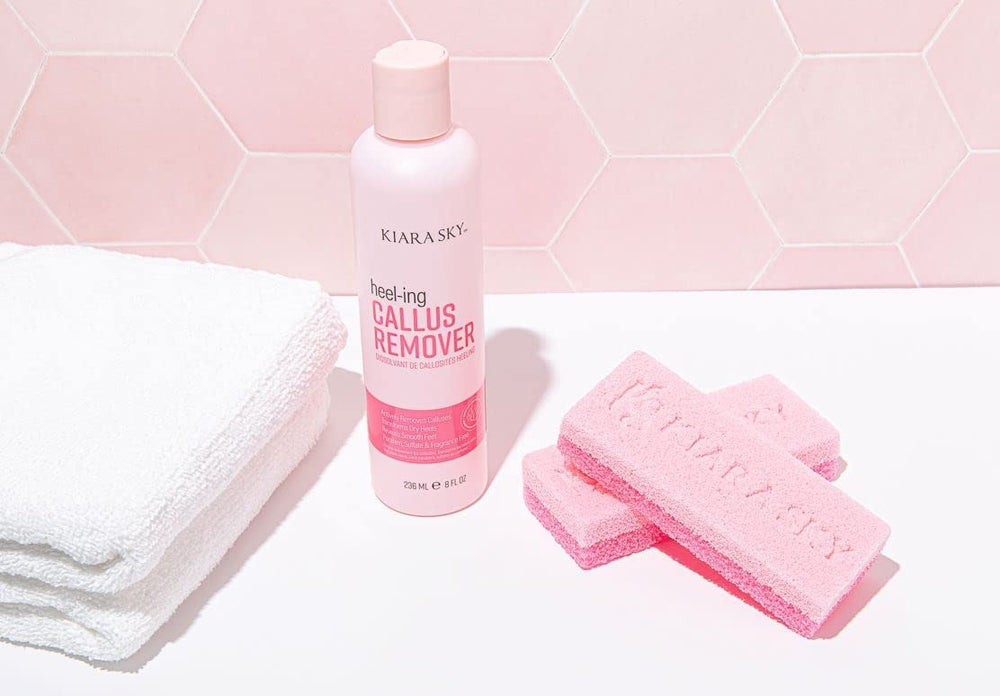 Kiara Sky Heeling Callus Remover Set swirl texture evokes smooth-feet transformation