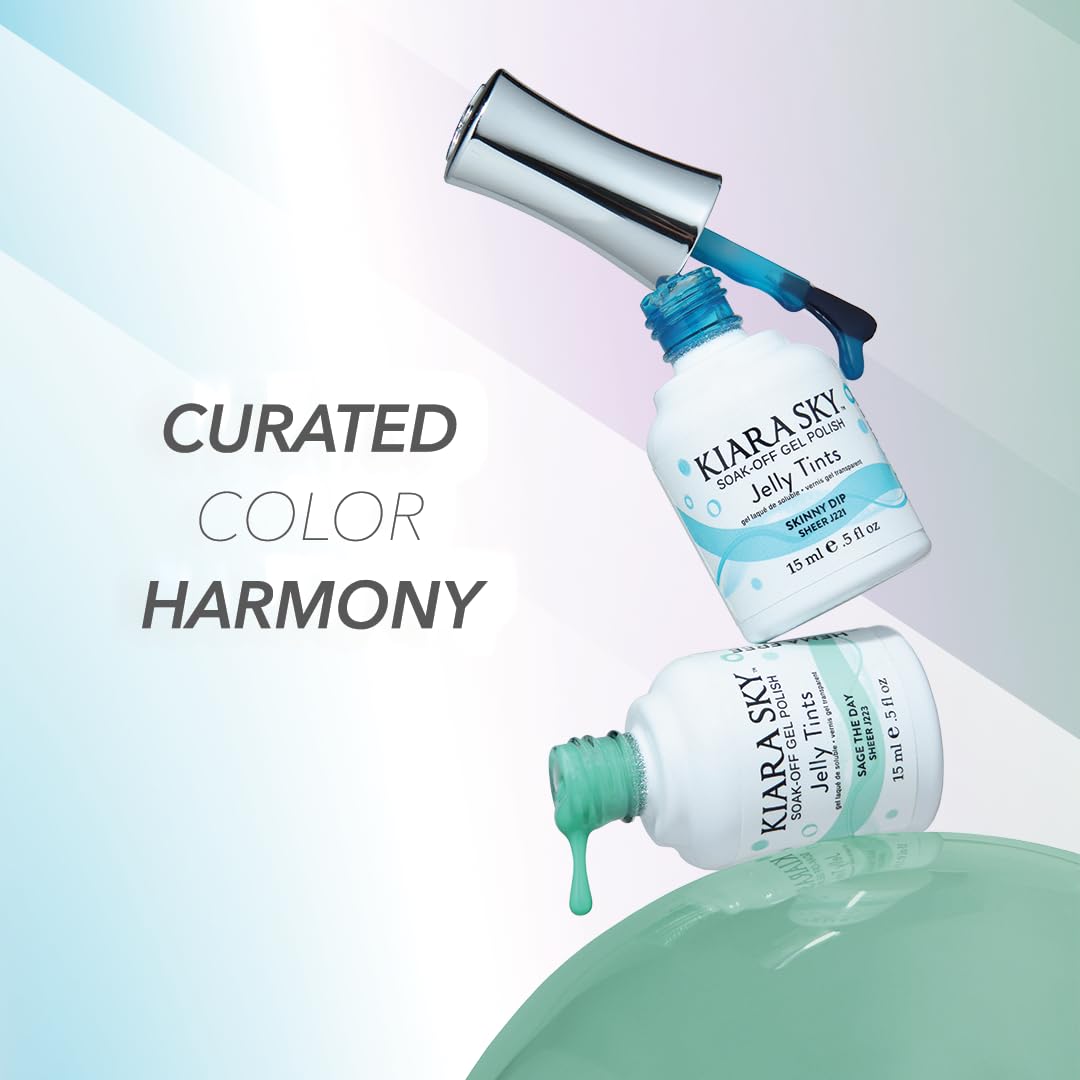 KIARA SKY You Succulent nails with teal jelly tint in natural light.