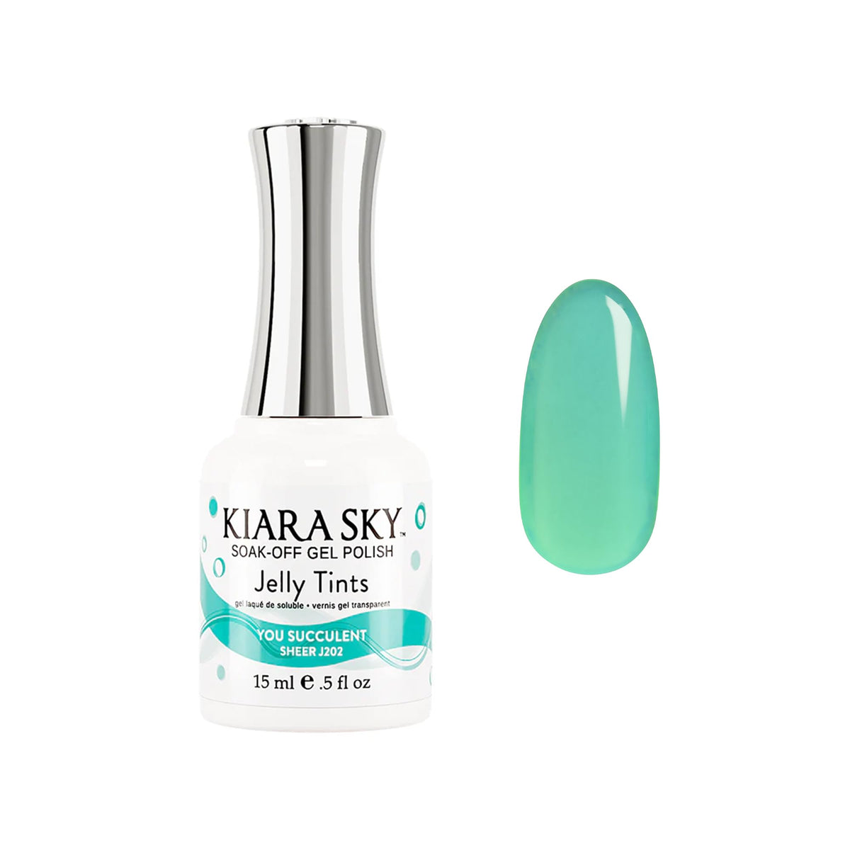 KIARA SKY You Succulent teal jelly tint bottle with vibrant color in a single coat.