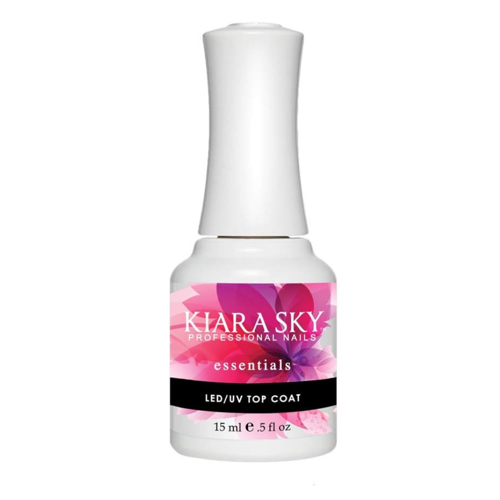 Kiara Sky LED/UV gel top coat being applied for a smooth, long-lasting shine