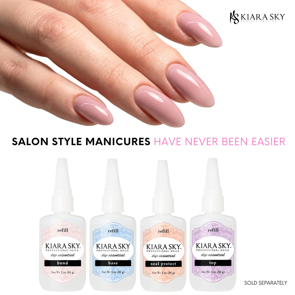 Kiara Sky nails after applying base glaze for a smooth finish