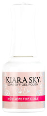 KIARA SKY rub-on LED UV top coat bottle closeup for glossy long lasting nails