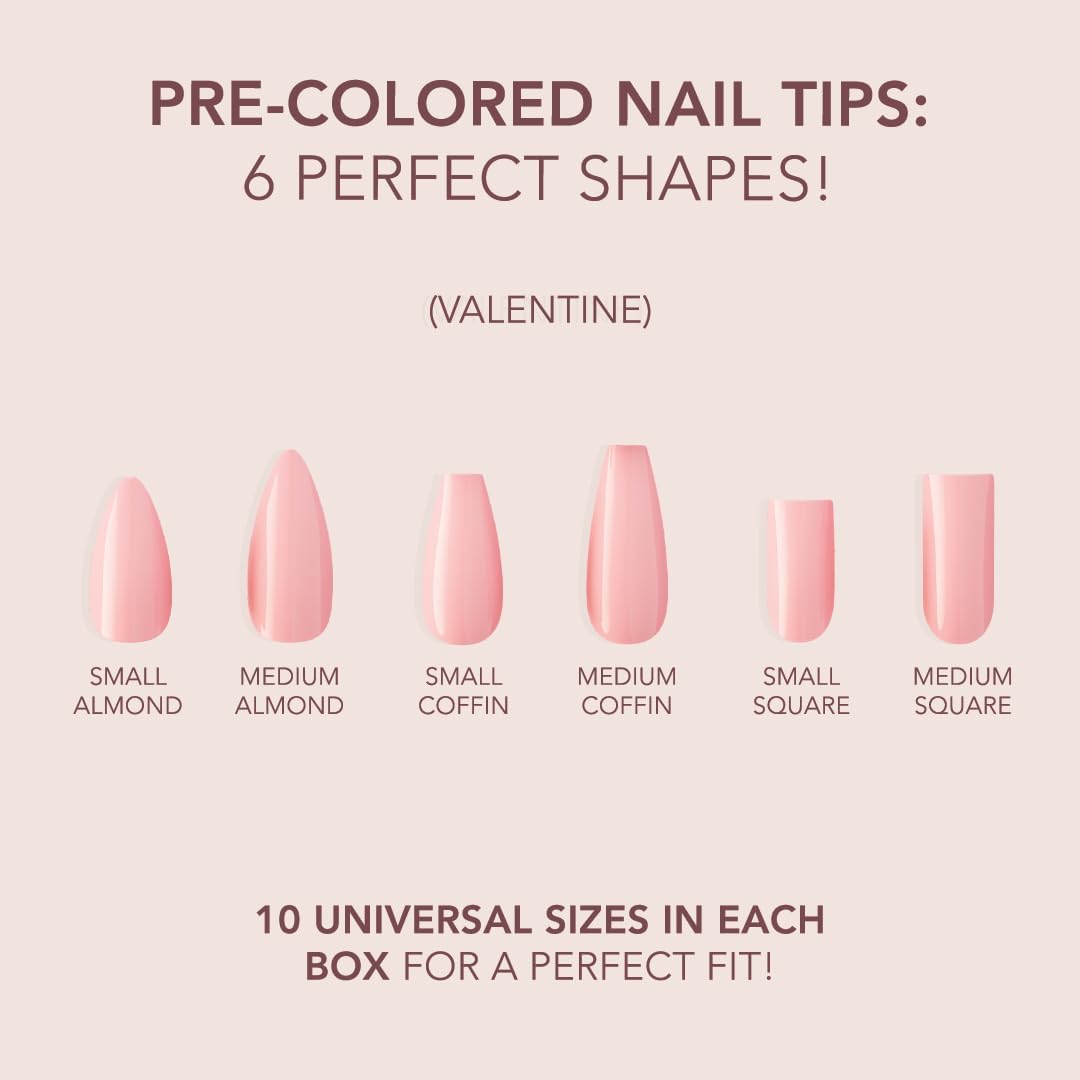 Application on hands showing easy prep and almond medium shape