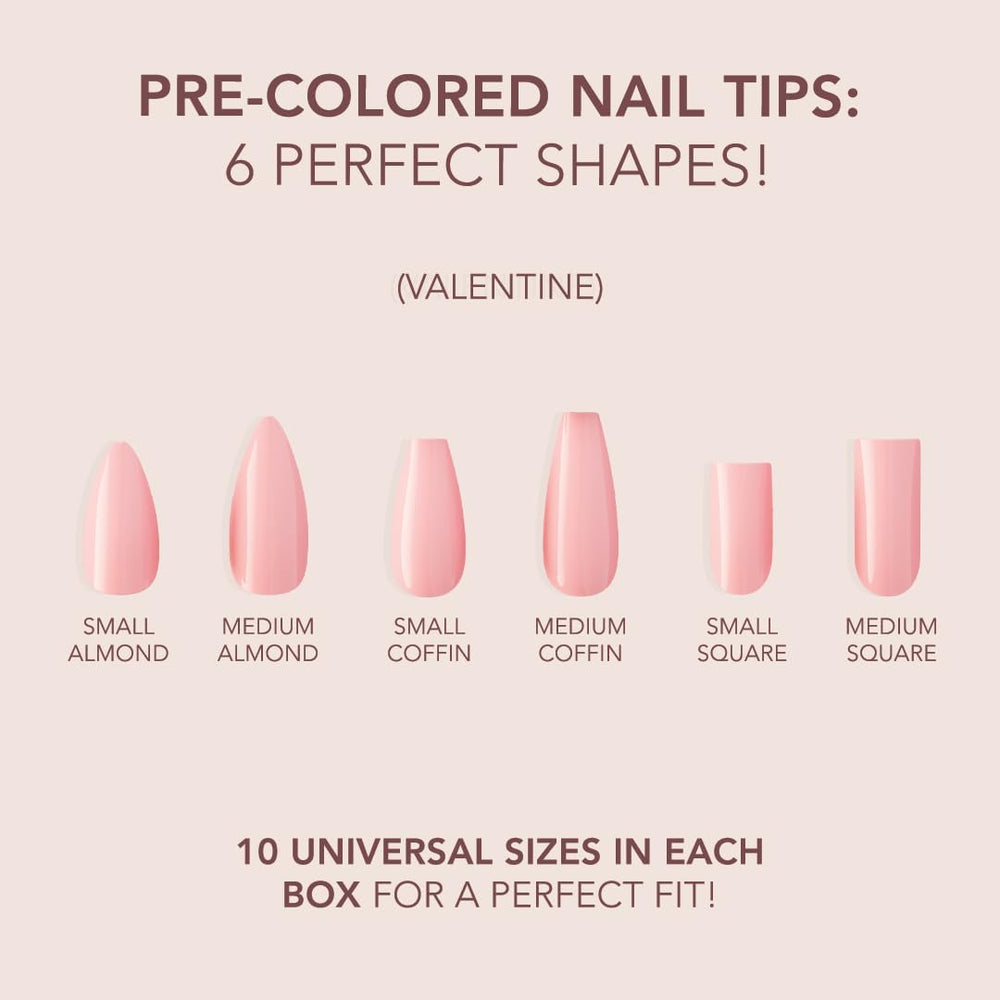 Application on hands showing easy prep and almond medium shape