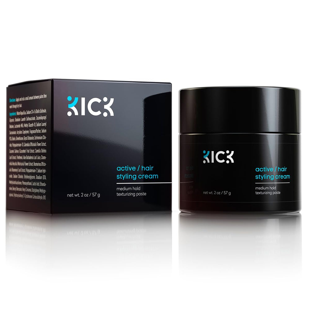 Kick Active hair cream application shows precise control for all-day hold.