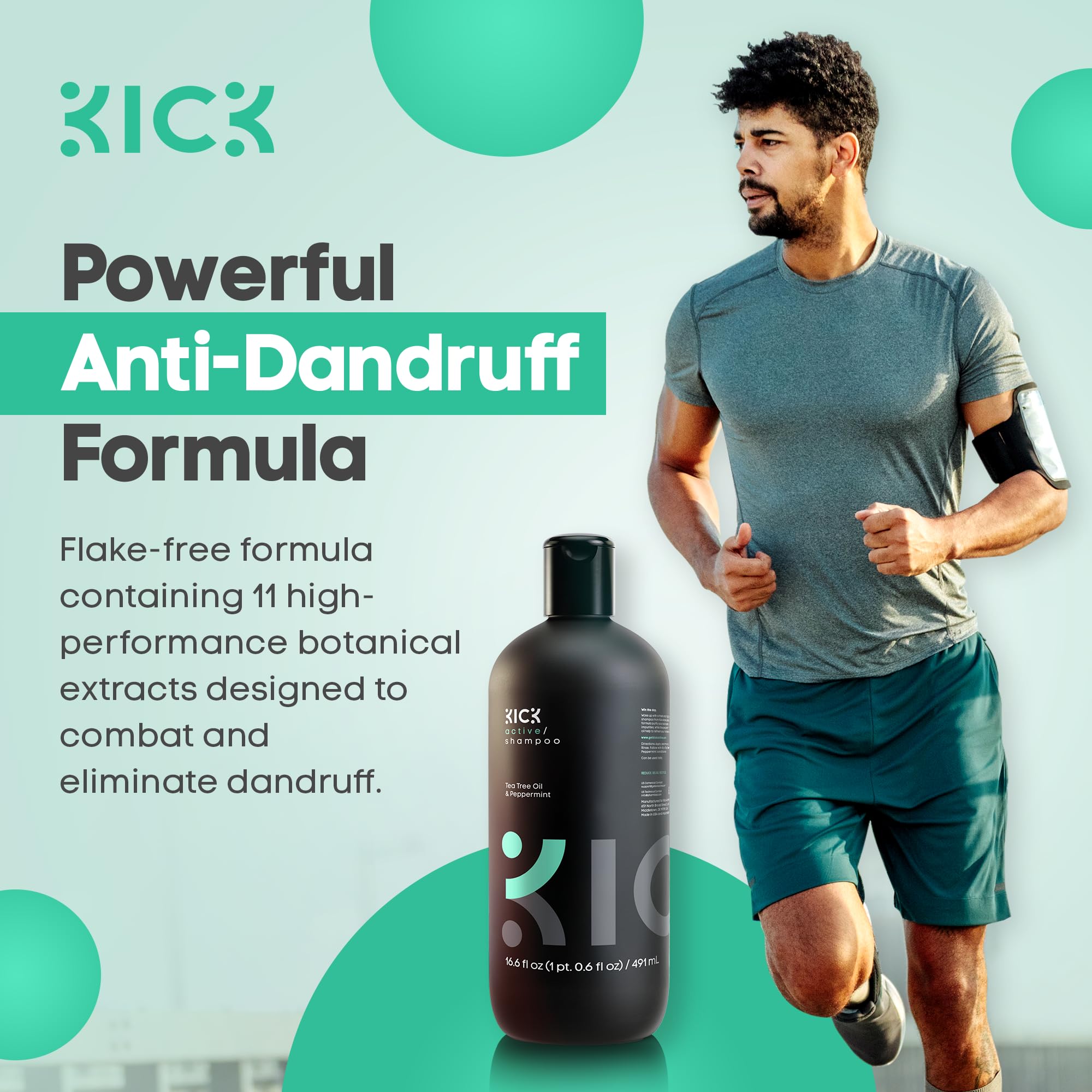Kick Mens Shampoo oily hair after use shows fresh, clean texture.