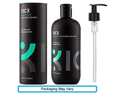 Bottle on bathroom shelf with clean, refreshing aroma from peppermint and tea tree.