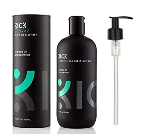 Kick Tea Tree Peppermint Conditioner bottle for daily care with refreshing scent.