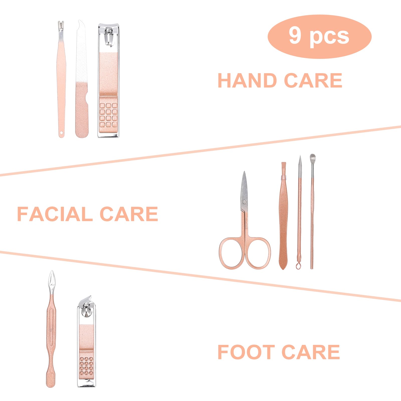 Kidoom large nail clippers in rose gold for clean, even nails.